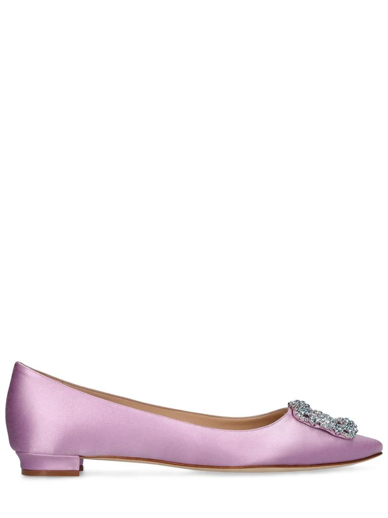 商品Manolo Blahnik|10mm Hangisi Satin Flats,价格¥5452,第1张图片