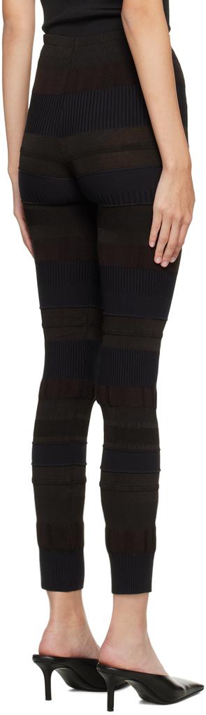 Black & Brown Textured Rib Leggings商品第3张图片规格展示