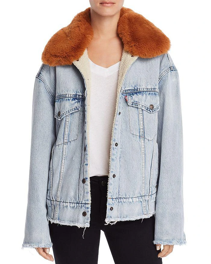 商品Levi's|Fur-Trimmed Oversize Trucker Jacket 女士宽松夹克,价格¥749,第1张图片