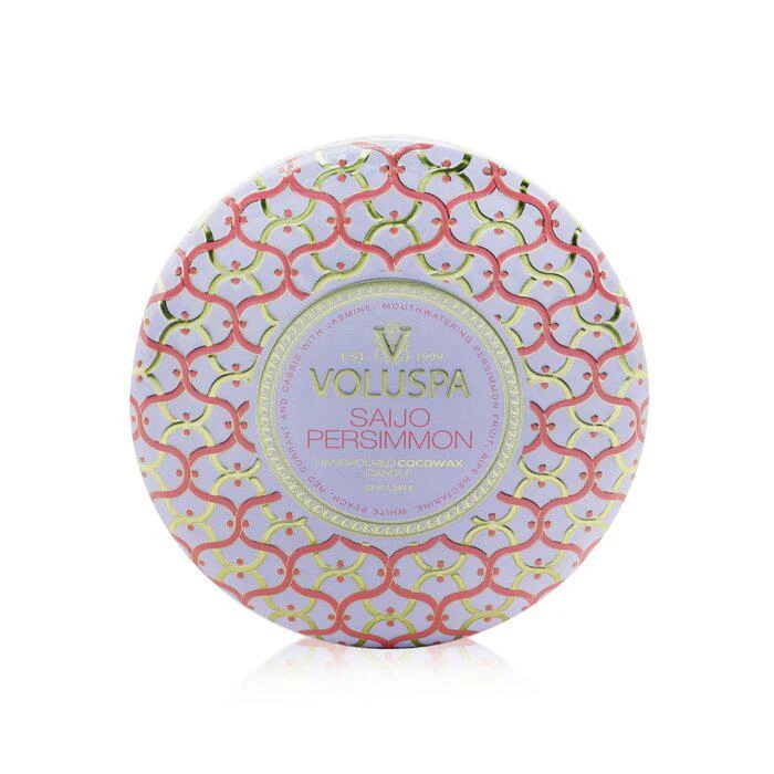 商品Voluspa|Voluspa 三烛芯装饰罐香薰蜡烛 - 西条柿子 340g/12oz,价格¥178,第1张图片