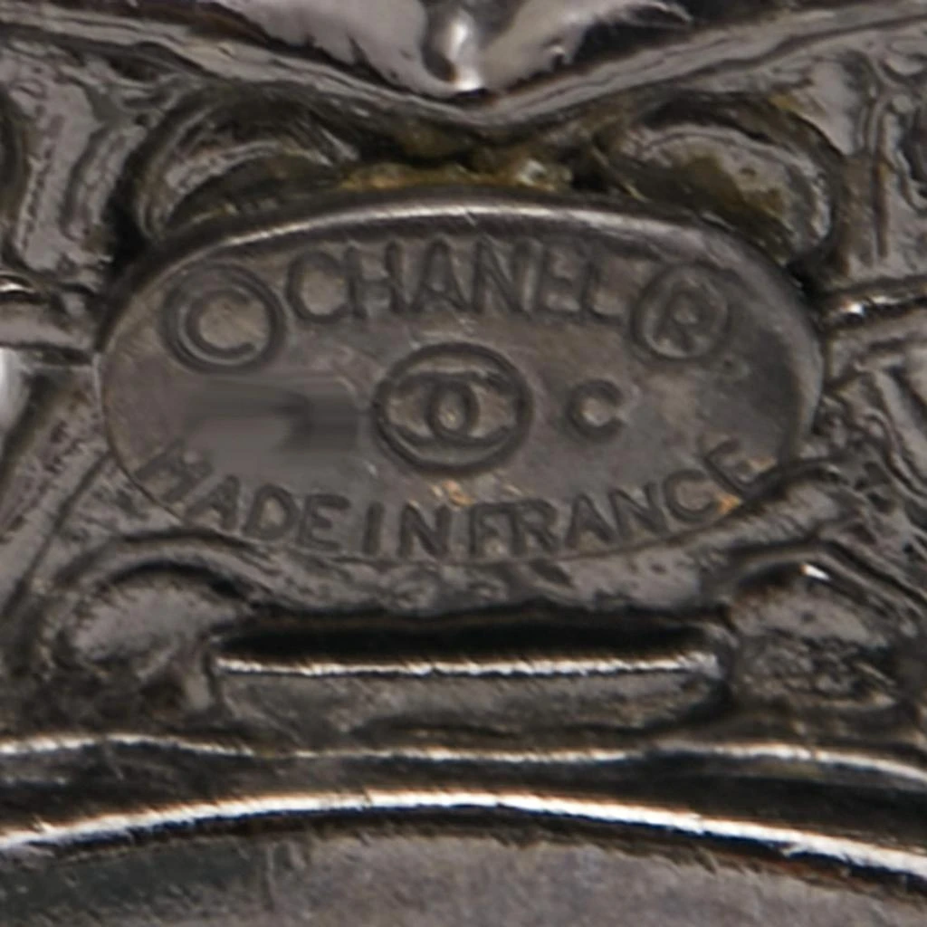 商品[二手商品] Chanel|Chanel Gunmetal Tone Faux Pearl CC Ring Size EU 52,价格¥2498,第5张图片详细描述