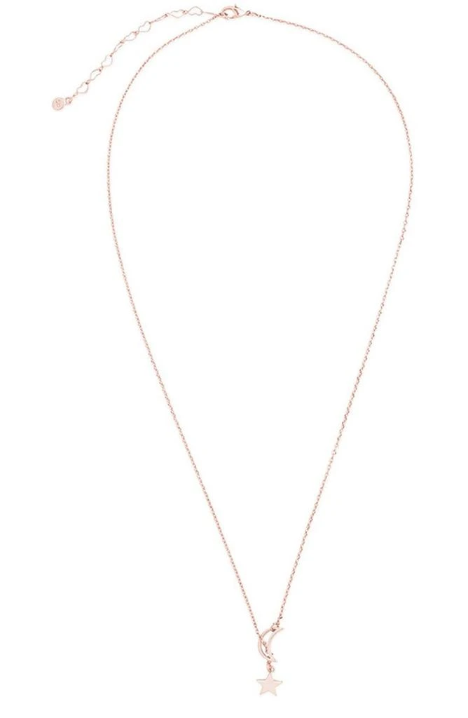 商品Sterling Forever|14K Rose Gold Plated Sterling SIlver Star & Moon Lariat Necklace,价格¥261,第2张图片详细描述