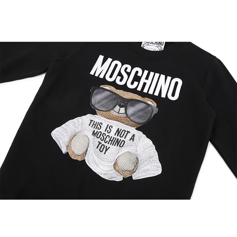 MOSCHINO 莫斯奇诺 女士黑色棉质刺绣小熊卫衣17085527 V1555（清仓特价） 商品