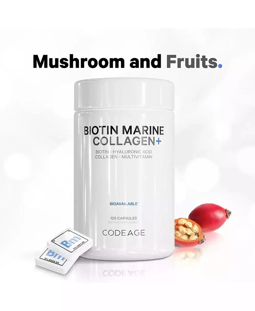 Wild Caught Biotin Marine Collagen Peptides Capsules, Vitamin C, E & Hyaluronic Acid - 120ct 商品