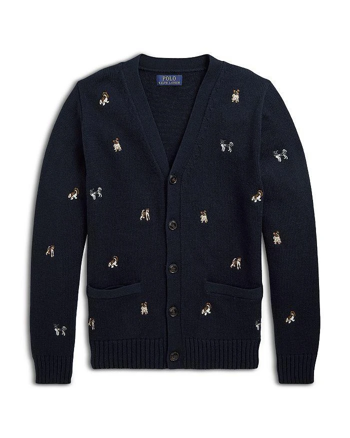 商品Ralph Lauren|Boys' Dog-Embroidered Cotton Cardigan - Little Kid, Big Kid,价格¥396,第1张图片