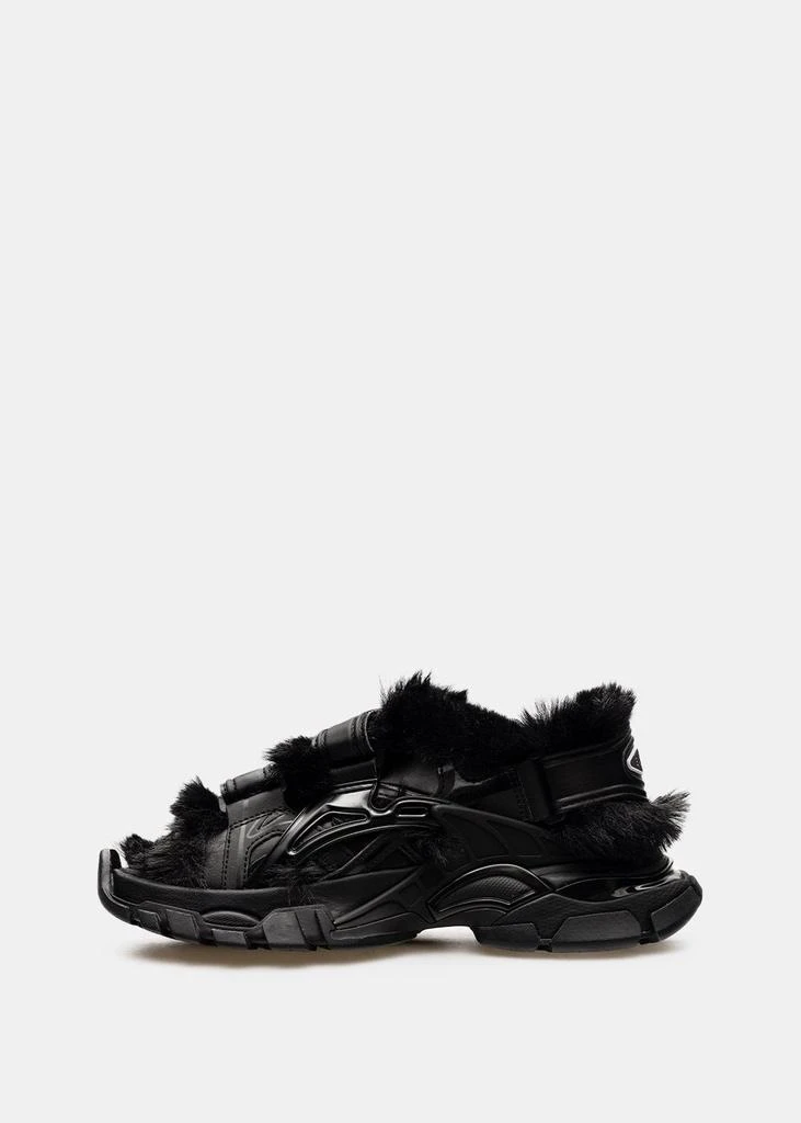商品Balenciaga|Balenciaga Black Faux-Fur Track Sandals,价格¥3625,第2张图片详细描述
