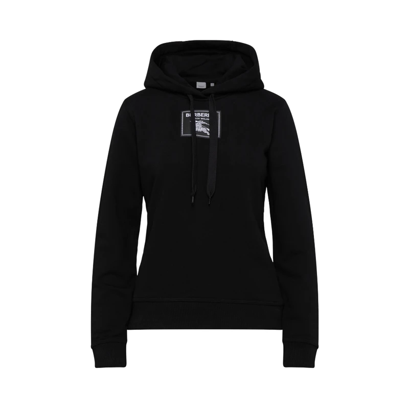 商品Burberry|博柏利 23年款 Vivienne系列 女士黑色纯棉卫衣,价格¥5735,第1张图片