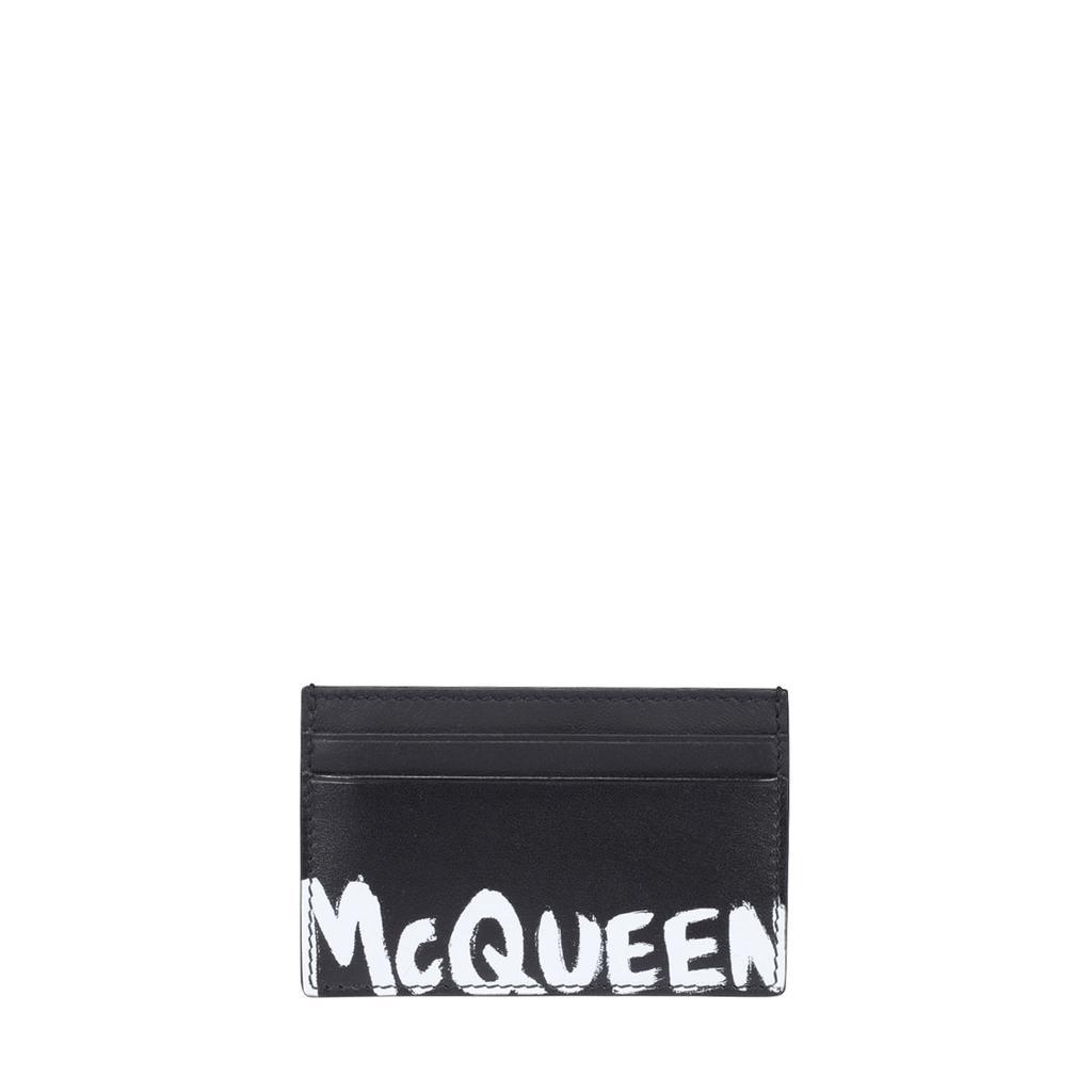 商品Alexander McQueen|BLACK LEATHER CARDHOLDER,价格¥856,第1张图片