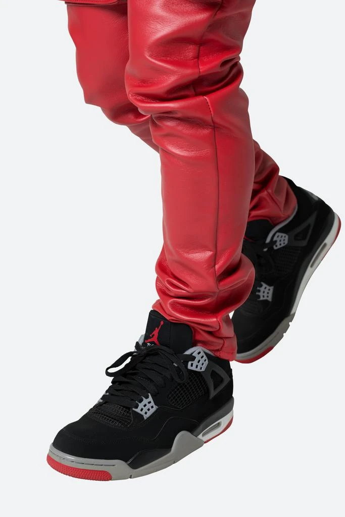 Leather Snap Cargo Pants - Red 商品