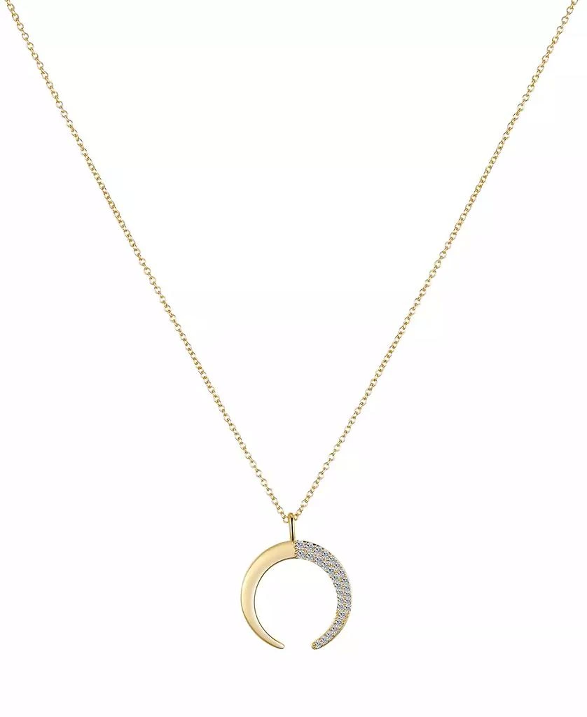 商品Unwritten|14k Gold Plated Cubic Zirconia Crescent Moon Pendant Necklace,价格¥337,第1张图片