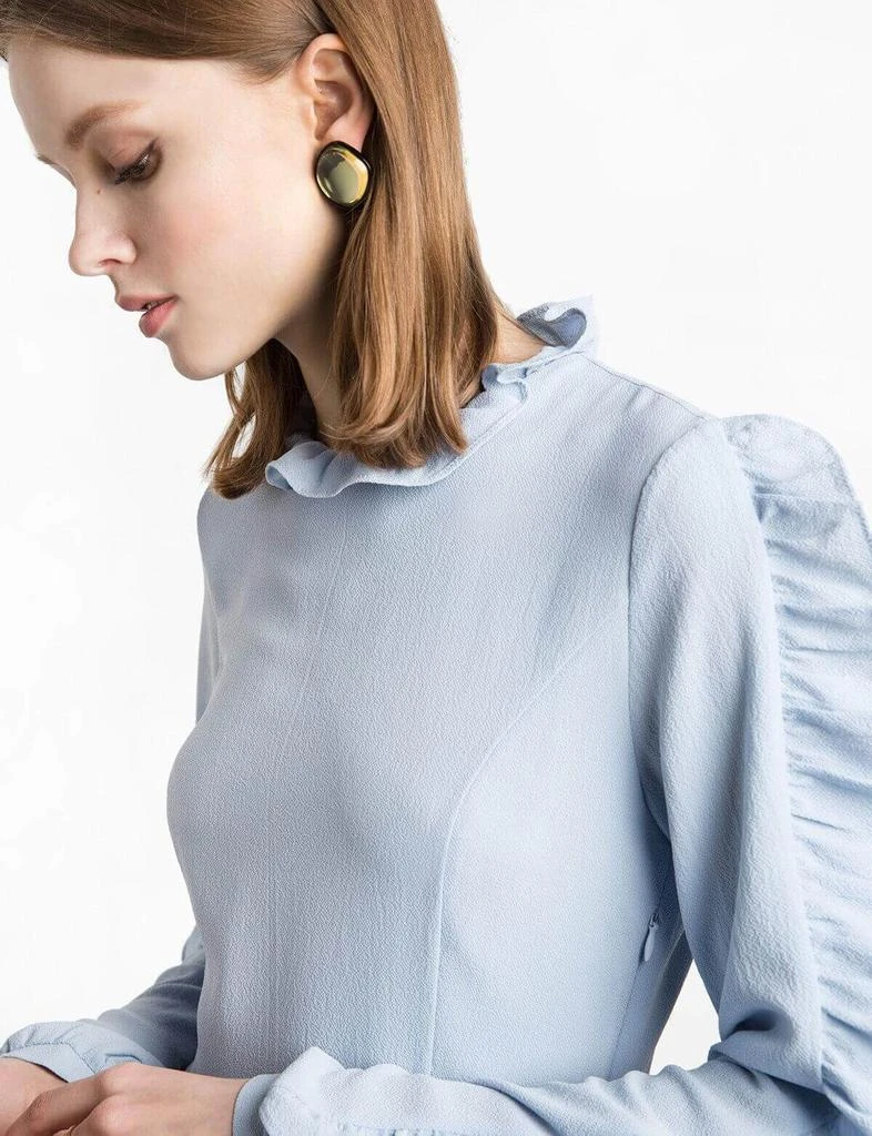 商品Pixie Market|Blue Crepe Ruffle Sleeve Dress,价格¥266,第5张图片详细描述