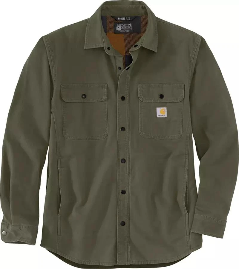 商品Carhartt|Carhartt Men's Canvas Fleece Lined Shirt Jacket,价格¥661,第2张图片详细描述