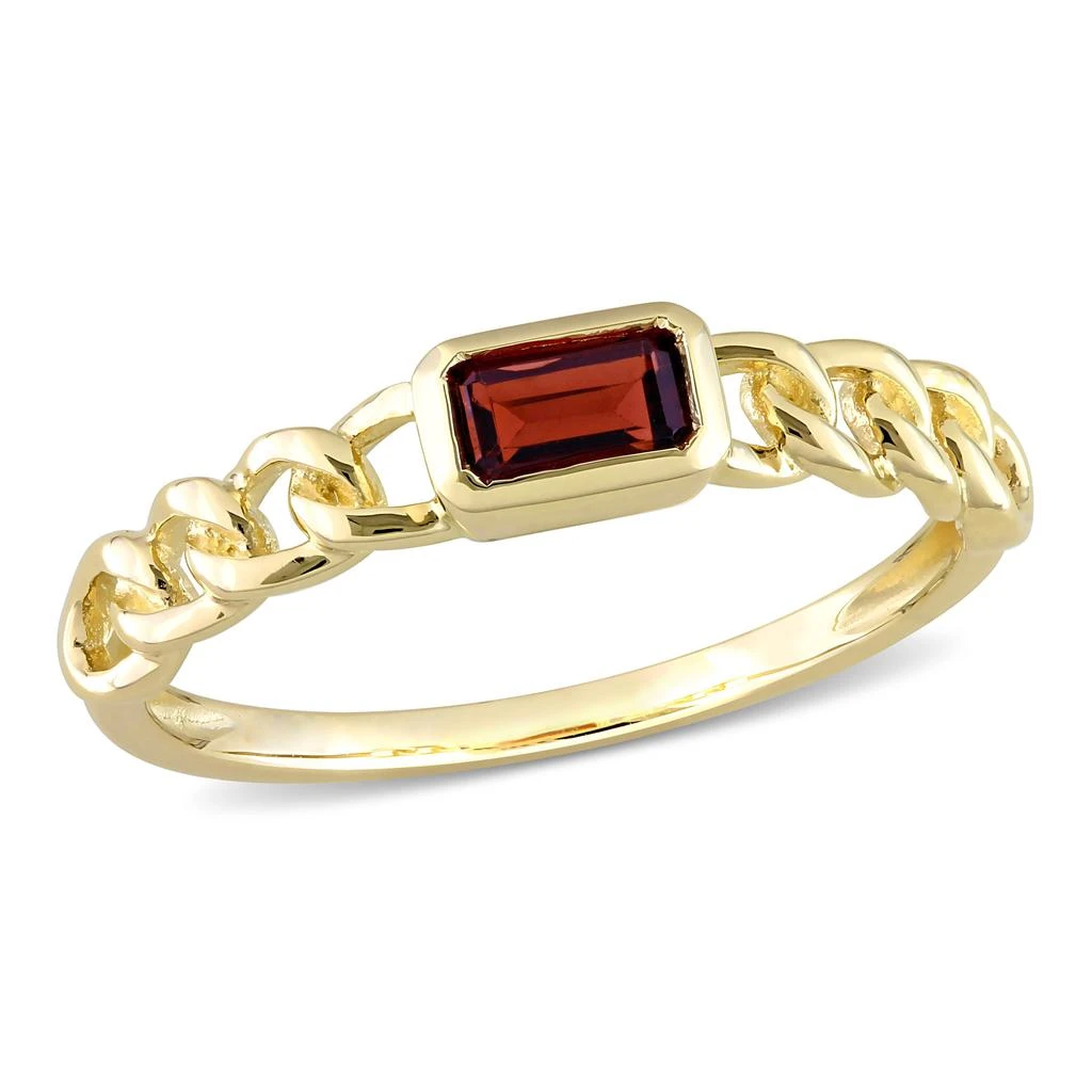 商品Mimi & Max|1/3 CT TGW Octagon Garnet Link Ring in 10k Yellow Gold,价格¥1415,第1张图片