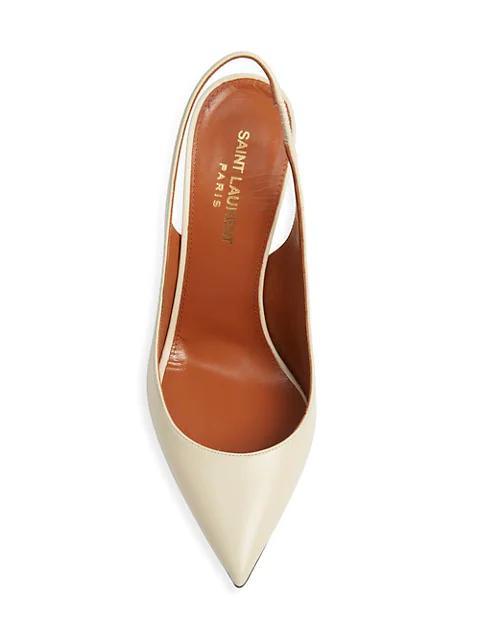 商品Yves Saint Laurent|Opyum Logo-Heel Leather Slingback Pumps,价格¥9146,第7张图片详细描述