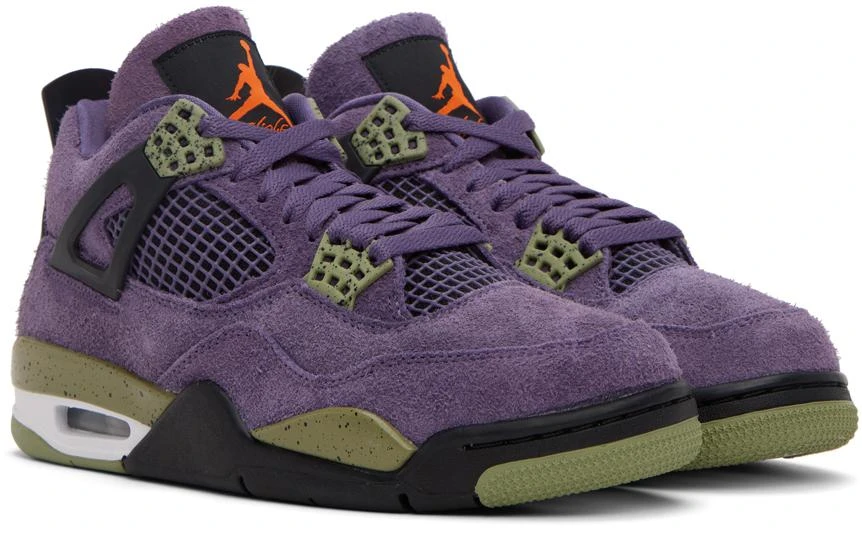 商品Jordan|Purple Air Jordan 4 Retro Sneakers,价格¥1566,第4张图片详细描述