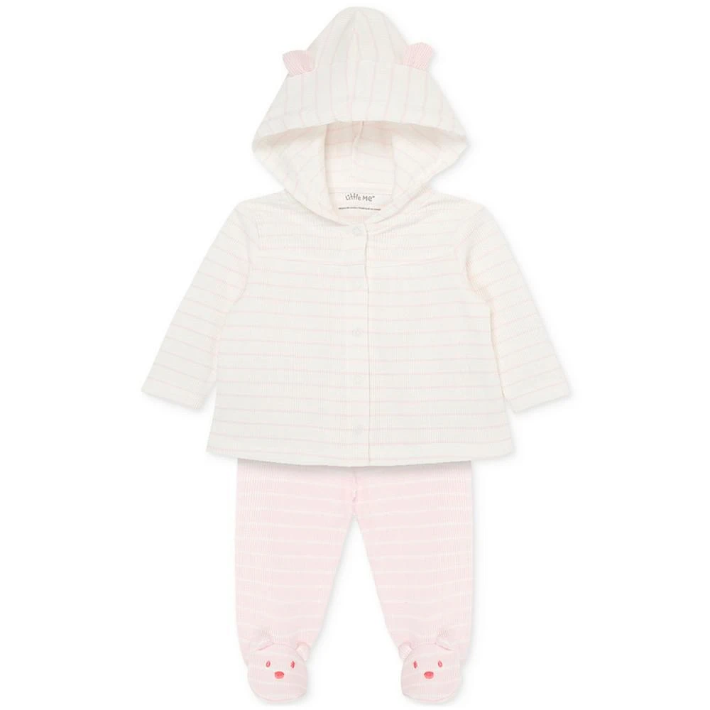 商品Little Me|Baby Girls 2-Pc. Charms Striped Cardigan Set,价格¥179,第3张图片详细描述