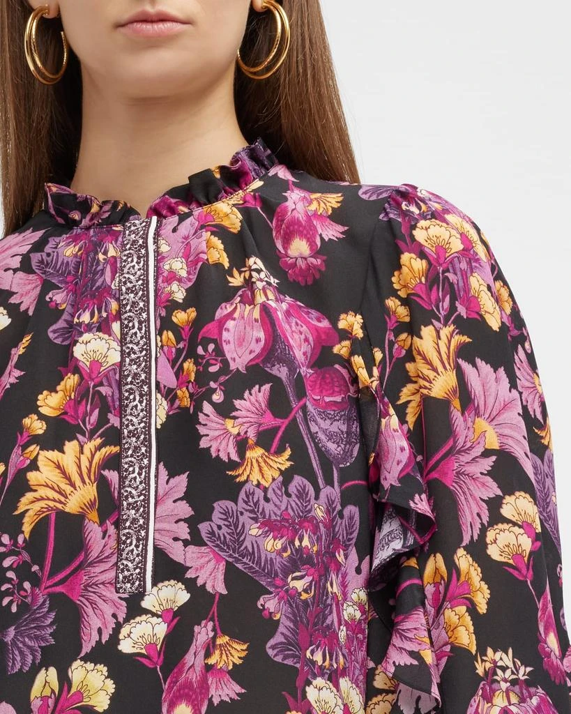 商品Kobi Halperin|Arden Floral-Print Ruffle-Trim Blouse,价格¥3551,第5张图片详细描述