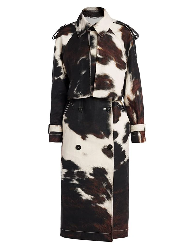 商品Stella McCartney|Leanna Bonded Cow-Print Trench Coat,价格¥4499,第5张图片详细描述