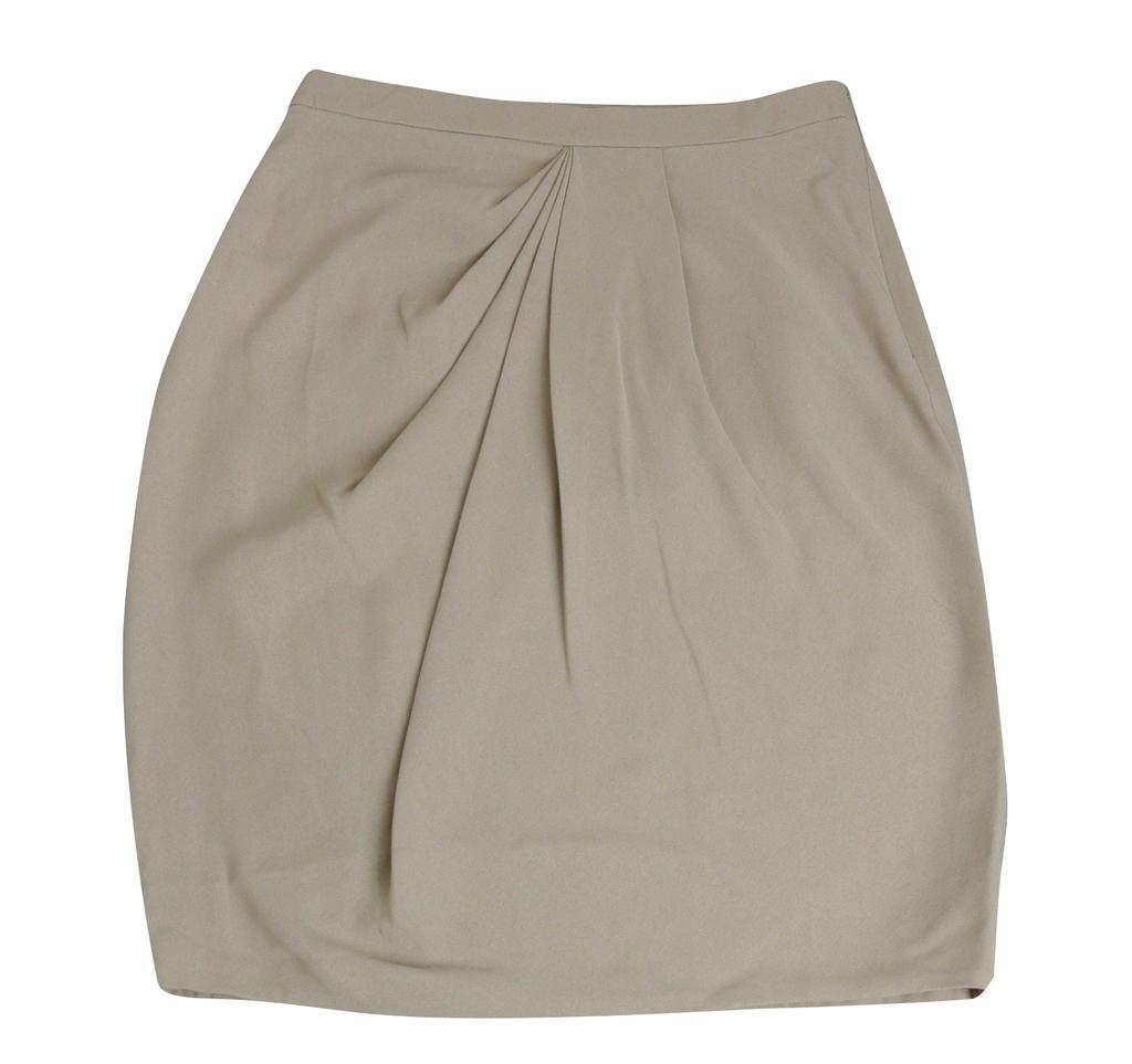 Gucci Women's Drape Front Beige Silk Skirt 261856商品第1张图片规格展示