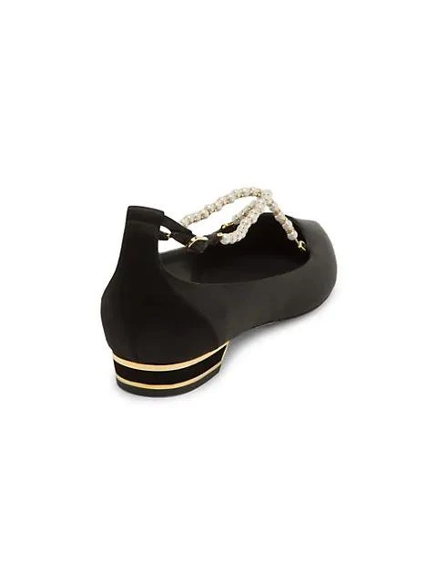 商品Rene Caovilla|Eliza Faux Pearl-Embellished Satin Ballerina Flats,价格¥1849,第3张图片详细描述