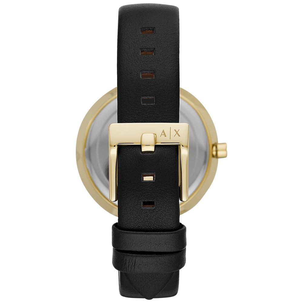 商品Armani Exchange|Women's Black Leather Strap Watch 36mm,价格¥880,第6张图片详细描述