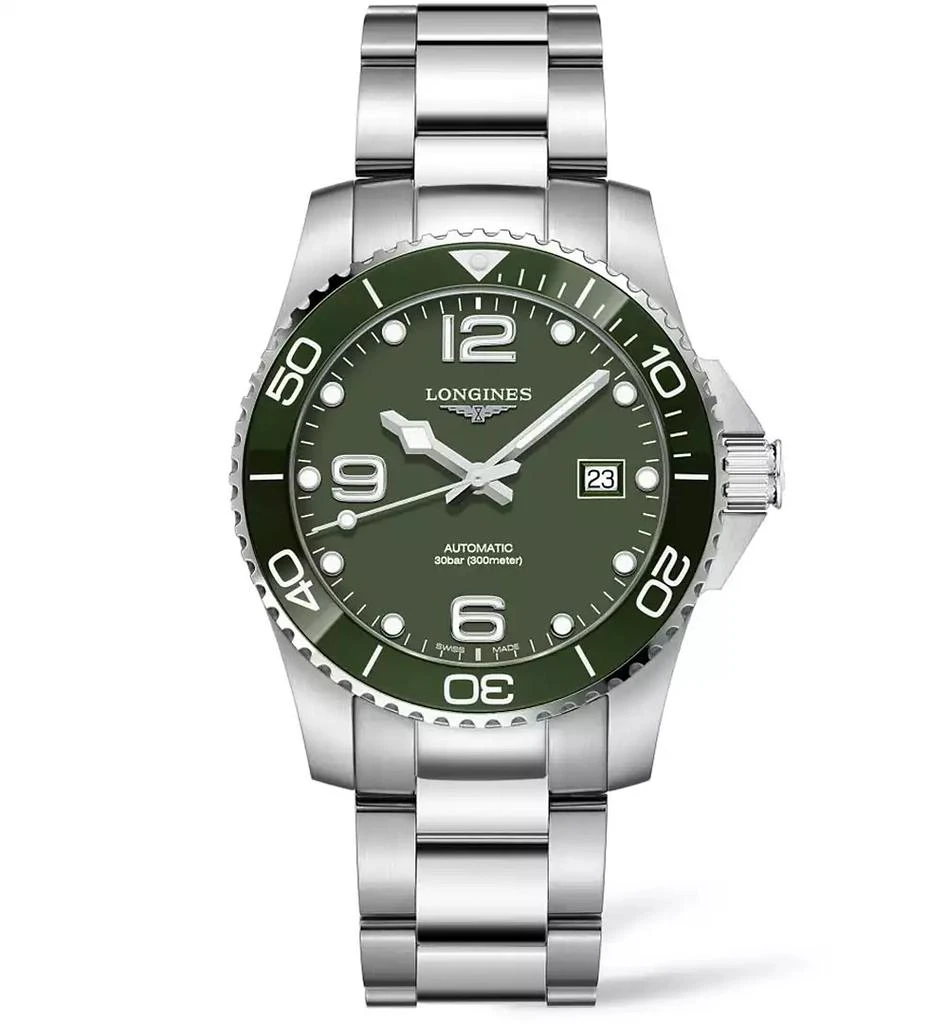 商品Longines|Men's Swiss Automatic Hydroconquest Stainless Steel Bracelet Watch 41mm,价格¥13444,第1张图片