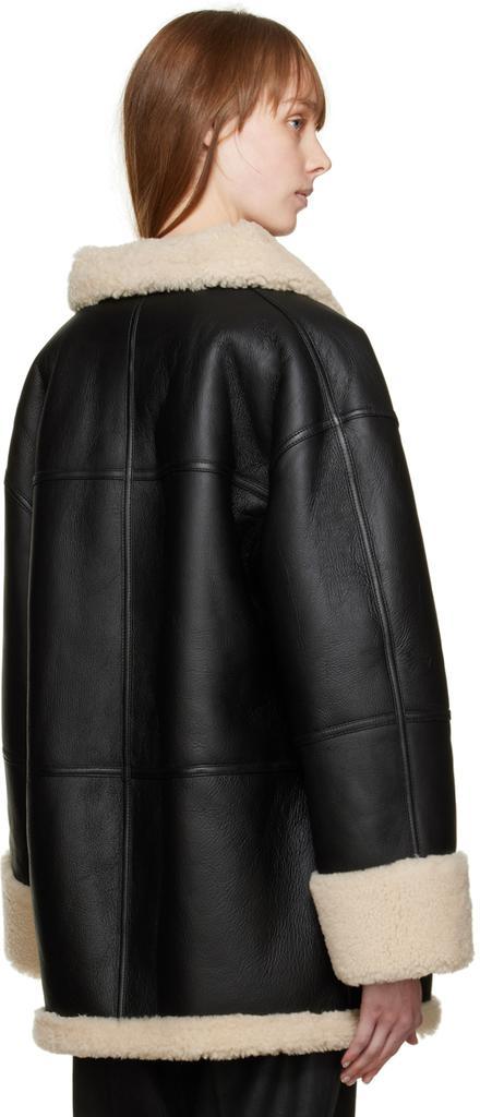 商品Totême|Black & Off-White Signature Shearling Jacket,价格¥16770,第5张图片详细描述