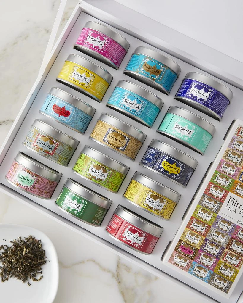 商品Kusmi Tea|The Collection Gift Box - 15 Loose Teas, 100 Paper Filters & Teaspoon,价格¥929,第1张图片