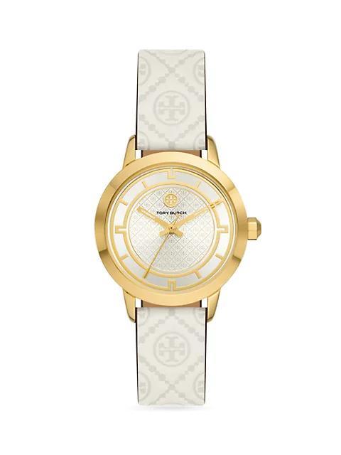 商品Tory Burch|Tory Goldtone Stainless Steel & Leather Strap Watch,价格¥1870,第1张图片