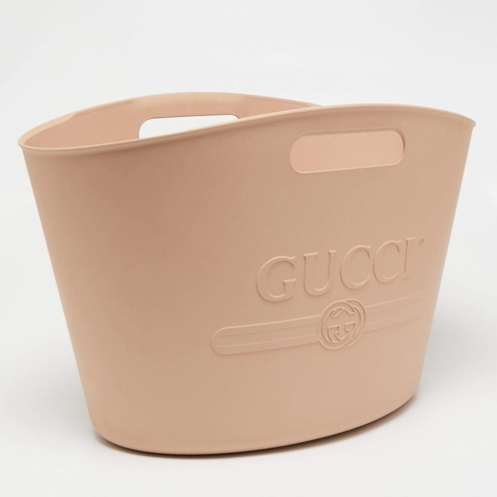 商品[二手商品] Gucci|Gucci Beige Rubber Logo Cut Out Handle Tote,价格¥4448,第5张图片详细描述