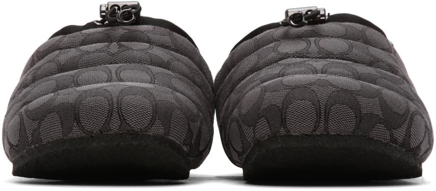 商品Coach|Black Signature Jacquard Slippers,价格¥491,第2张图片详细描述