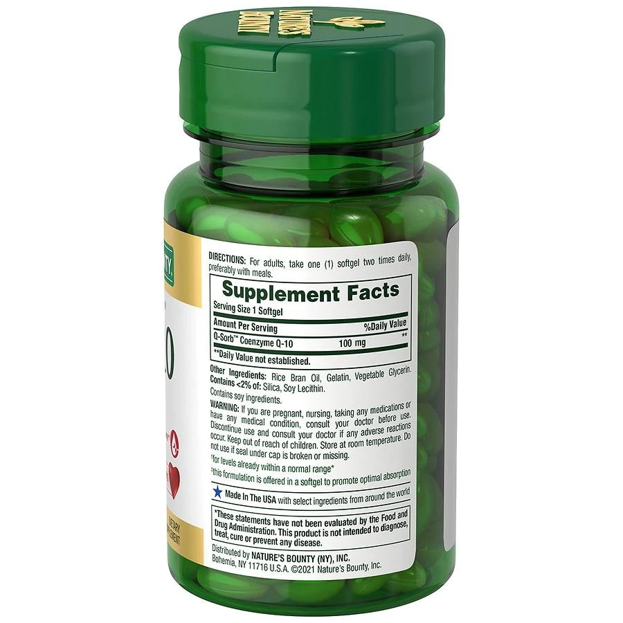 商品Nature's Bounty|辅酶 CoQ10 100mg 45粒,价格¥260,第4张图片详细描述