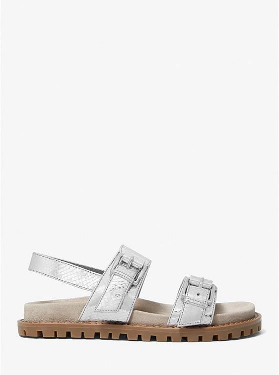 商品Michael Kors|Judd Metallic Snake Embossed Leather Sandal,价格¥595,第2张图片详细描述
