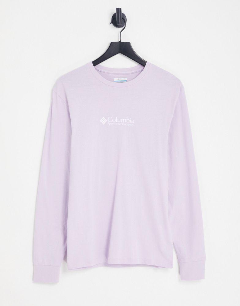 商品Columbia|Columbia Hopedale back print long sleeve t-shirt in lilac Exclusive at ASOS,价格¥259,第1张图片