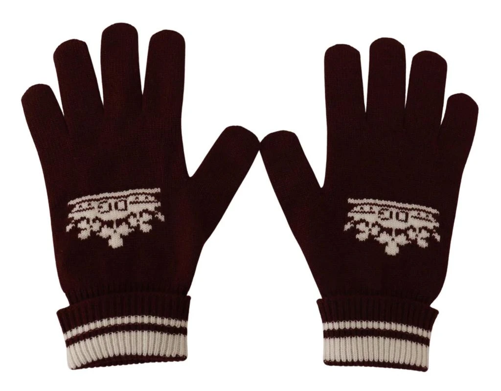 商品Dolce & Gabbana|Dolce & Gabbana Red White D&G Logo Crown Cashmere Gloves,价格¥2089,第4张图片详细描述