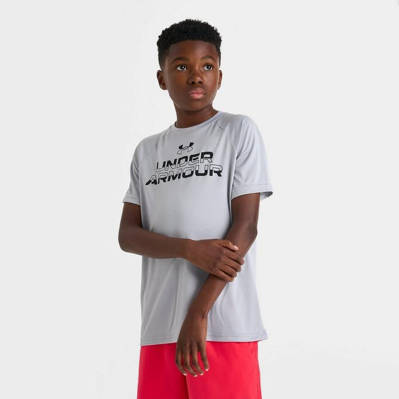 商品Under Armour|Boys' Under Armour Tech Split Wordmark T-Shirt,价格¥119,第3张图片详细描述