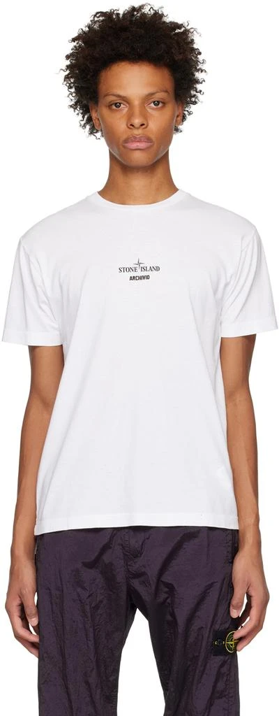 商品Stone Island|White Graphic T-Shirt,价格¥842,第1张图片