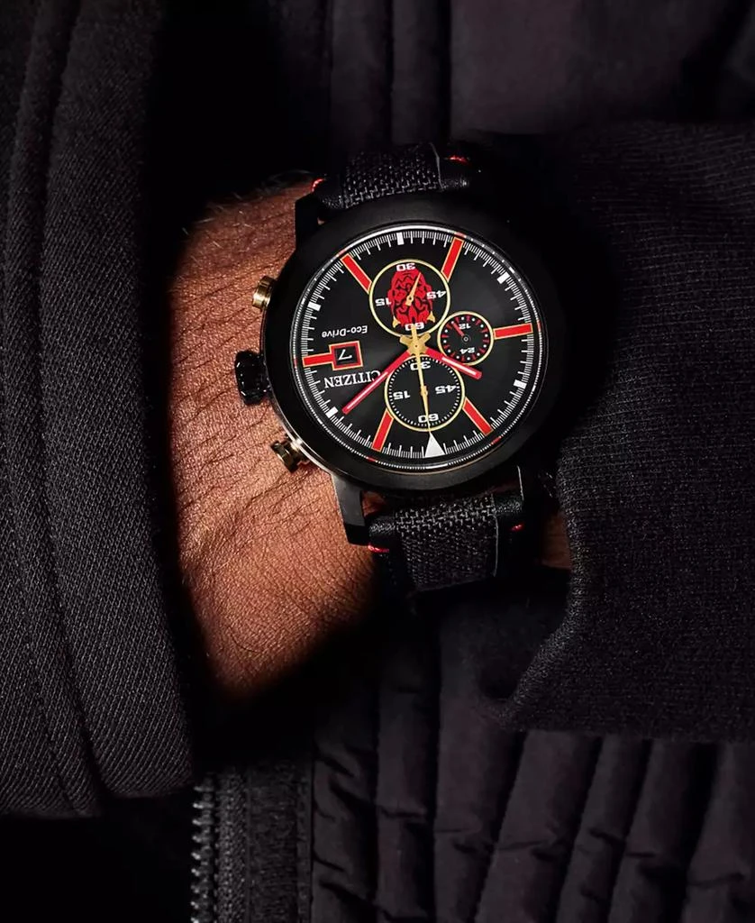 商品Citizen|Eco-Drive Men's Chronograph Star Wars Darth Maul Mastermind Black Nylon & Leather Strap Watch 44mm,价格¥3247,第5张图片详细描述