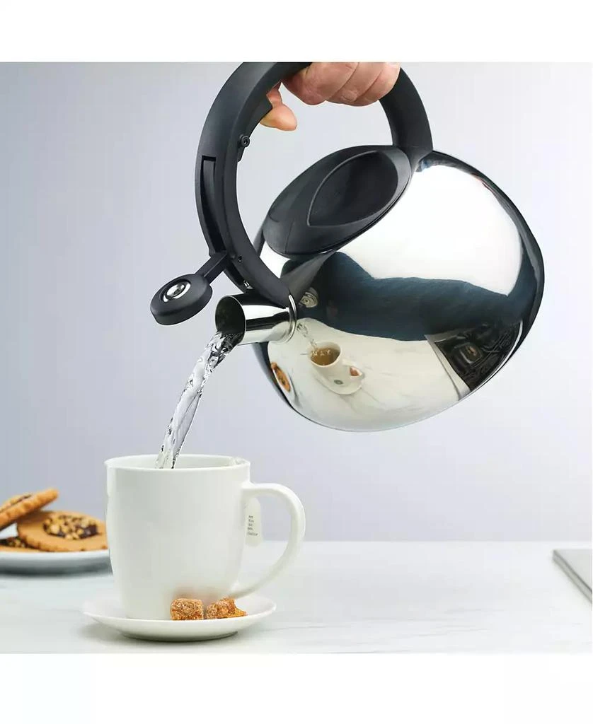 商品Farberware|Stainless Steel 2.3-Qt. Whistling Tea Kettle,价格¥190,第2张图片详细描述
