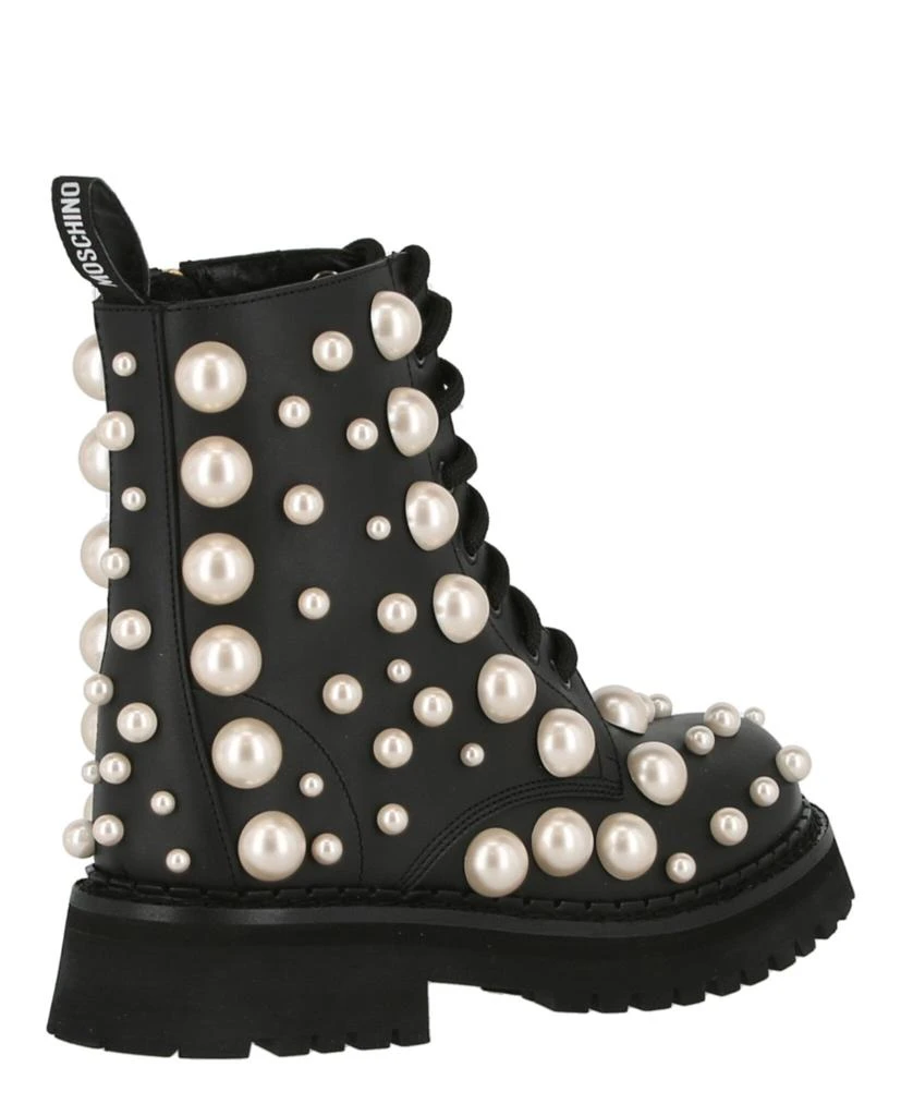 商品Moschino|Pearl Leather Combat Boots,价格¥3697,第3张图片详细描述