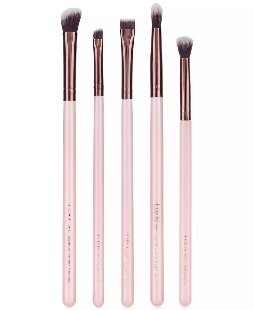 商品Luxie|5-Pc. Rose Gold Eye Essential Brush Set,价格¥348,第1张图片