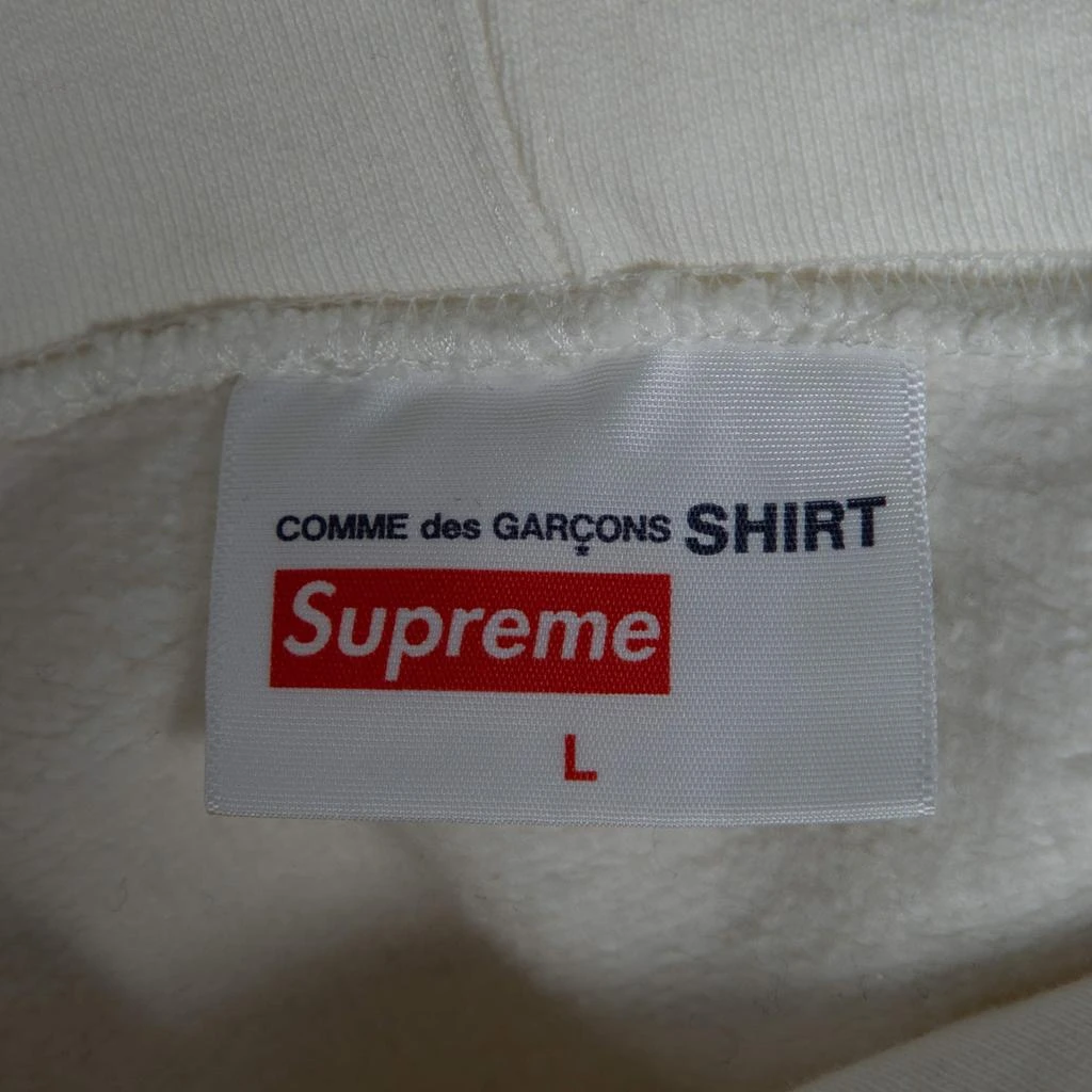 商品[二手商品] Supreme|Supreme x Comme des Garçons White Terry Knit Split Logo Hoodie L,价格¥4683,第4张图片详细描述