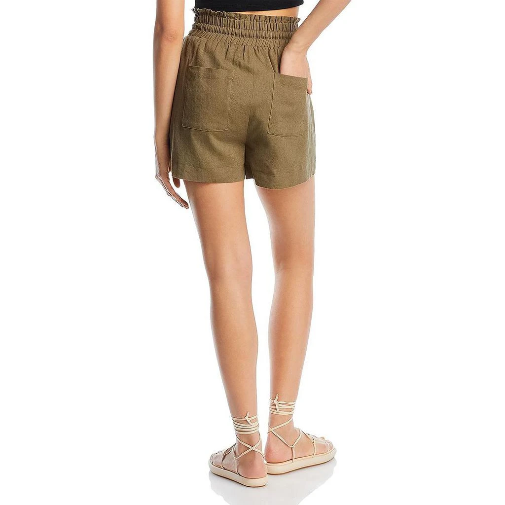 商品Avec Les Filles|Avec Les Filles Womens Linen Blend Smocked High-Waist Shorts,价格¥54,第2张图片详细描述