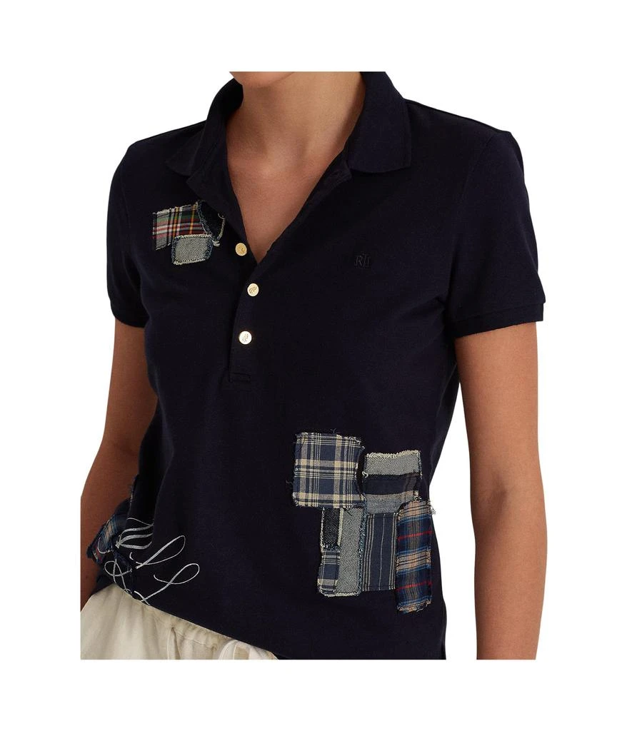 商品Ralph Lauren|Petite Patchwork Jersey Short Sleeve Tee,价格¥444,第3张图片详细描述