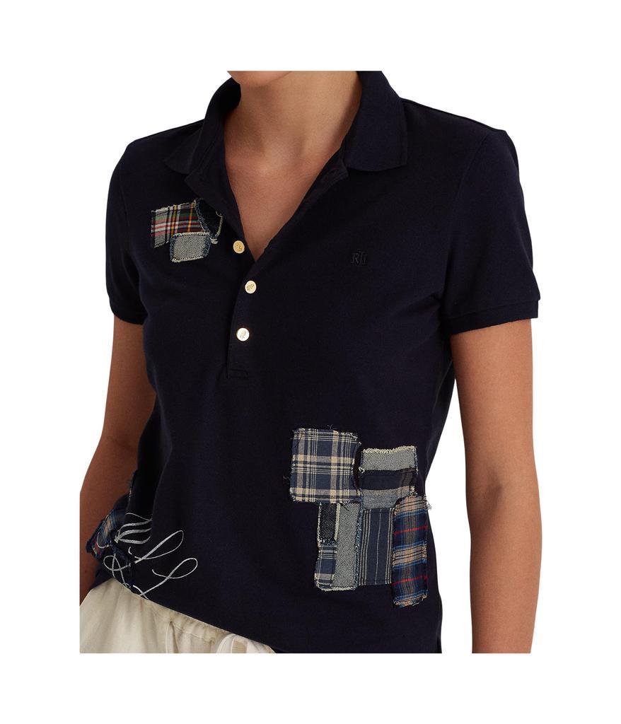 商品Ralph Lauren|Petite Patchwork Jersey Short Sleeve Tee,价格¥442,第5张图片详细描述