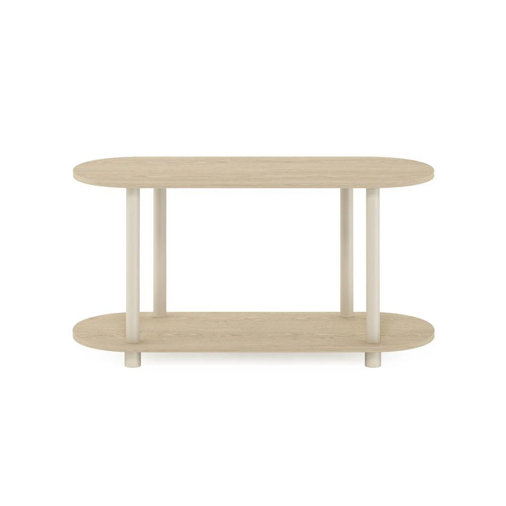 商品Furinno|Turn-N-Tube No Tools Modern Oval Side Table, Bauhaus Oak/Beige,价格¥681,第3张图片详细描述