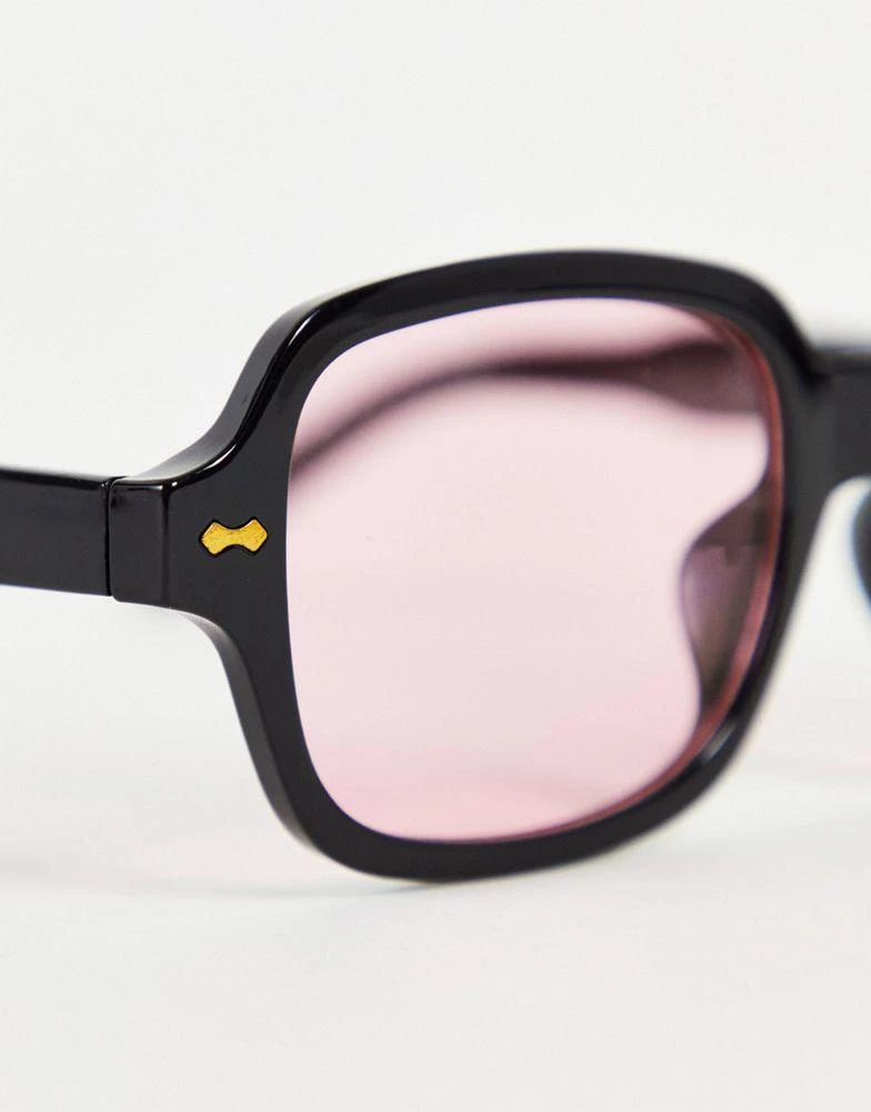 商品ASOS|ASOS DESIGN square sunglasses in black with pink lens,价格¥60,第4张图片详细描述