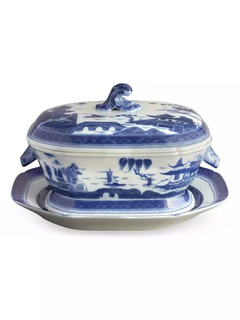 商品Mottahedeh|Blue Canton Porcelain Octagonal Tureen & Plate Set,价格¥7868,第1张图片
