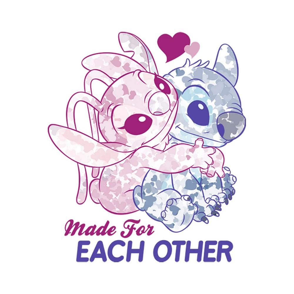 Girl's Lilo & Stitch Valentine's Day Made For Each Other  Child T-Shirt商品第2张图片规格展示
