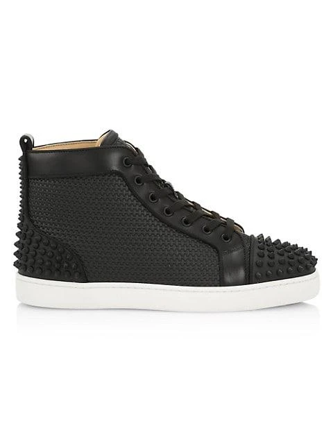 商品Christian Louboutin|Lou Spikes 2 Woven Leather High-Top Sneakers,价格¥8944,第1张图片